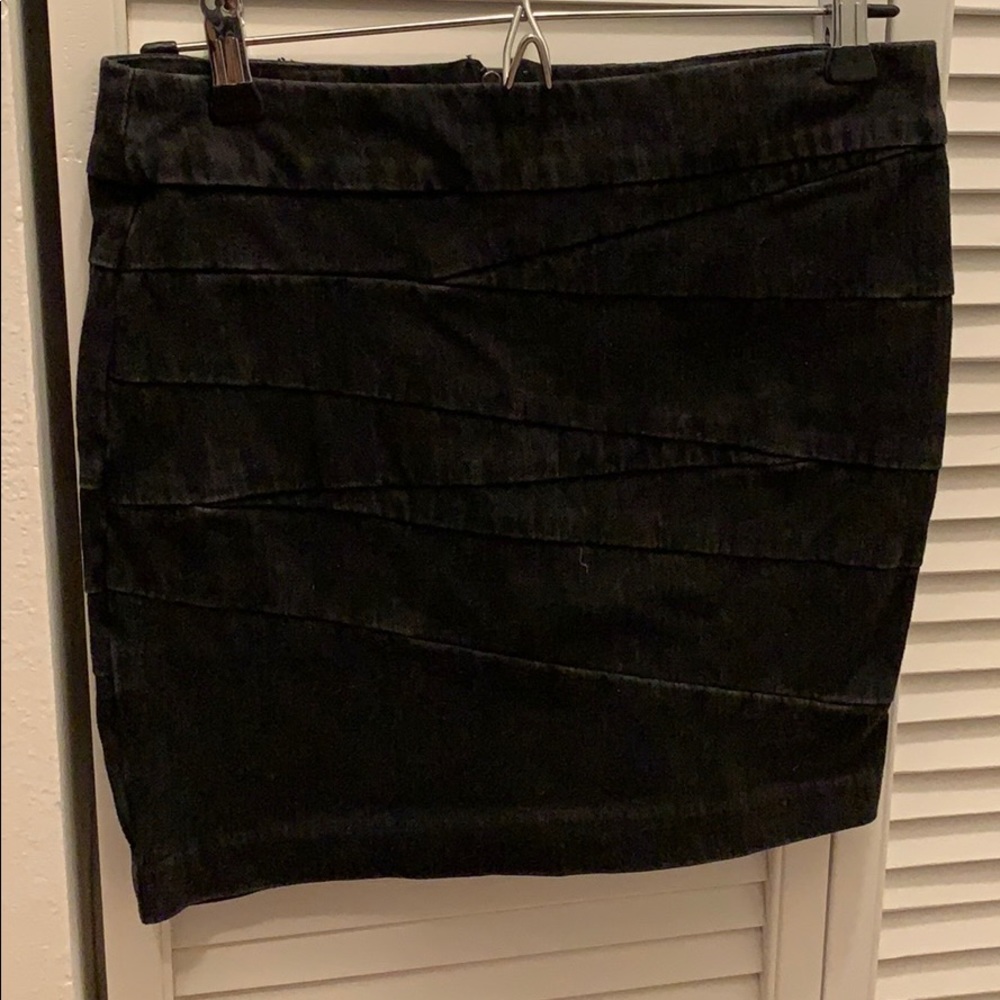 Black jean mini skirt